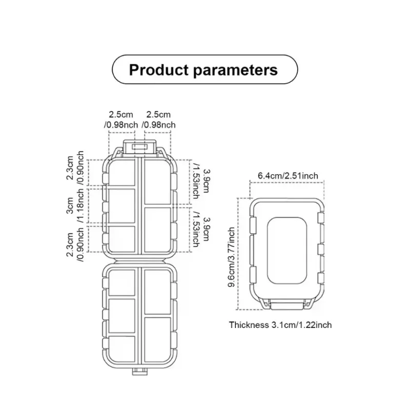 10 Grids Small Pill Cases Organizer Box Weekly Travel Pill Organizer Portable Pocket Pill Case Holder Plastic Container Box