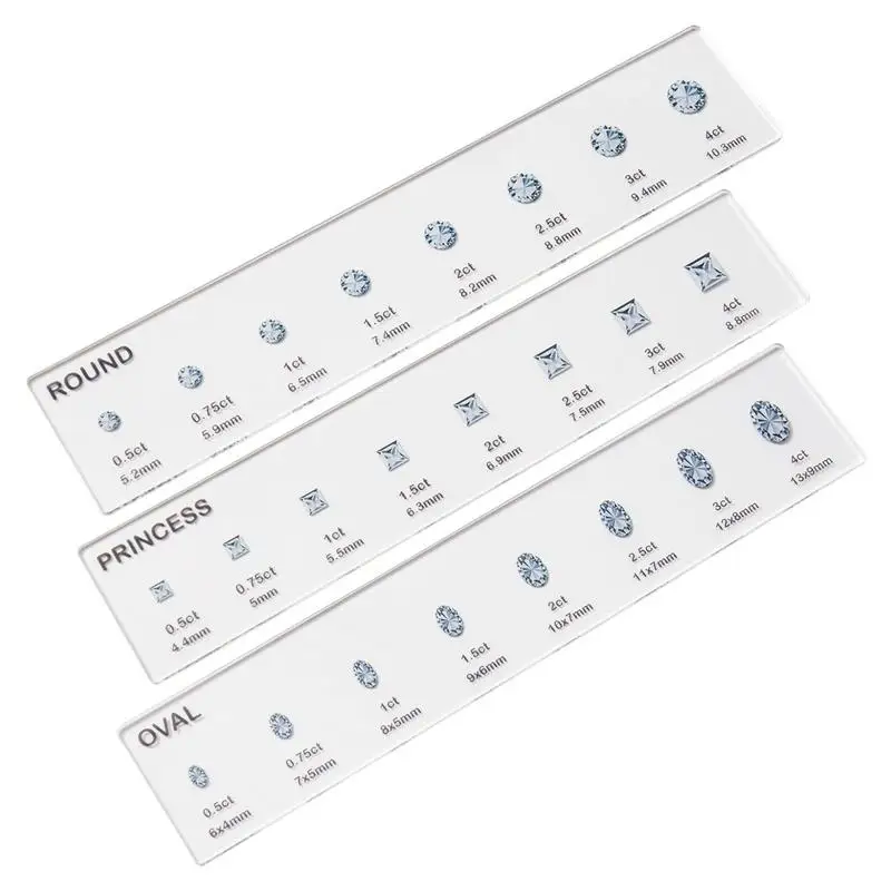 

Ring Sizers Gem Ring Sizer Measuring Tool Set Carat Finger Sizing Measurement Gemstones Shape Jewelry Making For Beginners Women