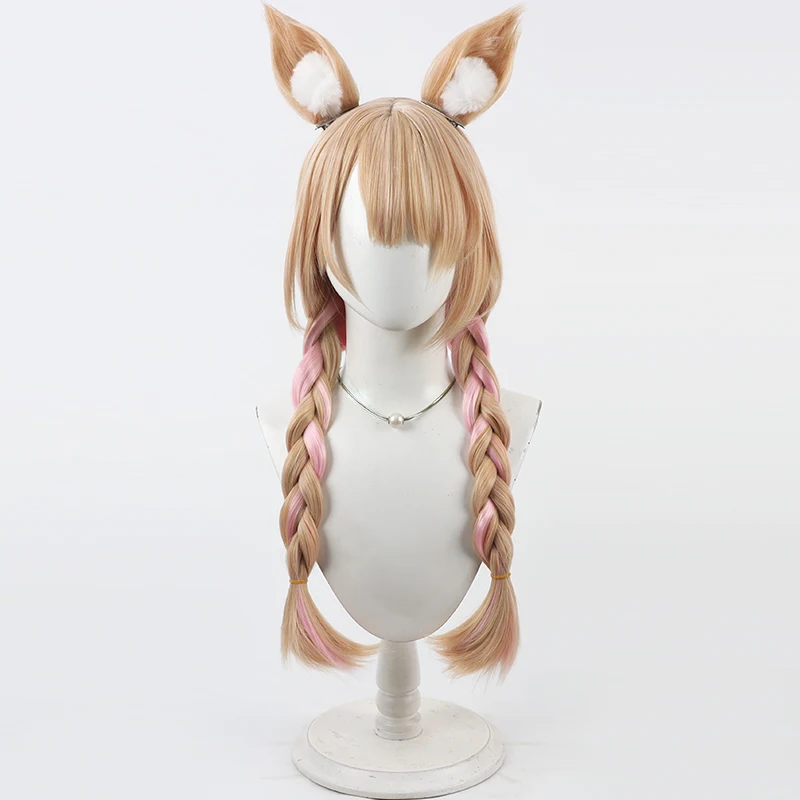 Anime Arknights Gladiia Cosplay Wig Halloween Carnival Party Props Synthetic Hair Heat Resistant Fiber + Wig Cap