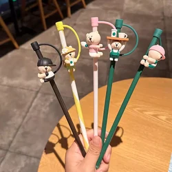 1PC Cute Cartoon 7-8mm Silicone Straw Covers With Reusable Straws Splash Proof Straw Cap Topper For 40oz Tumbler Cup Accessories