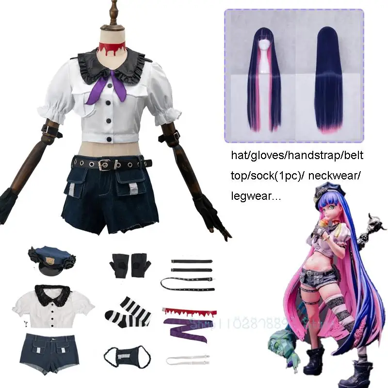 

Stocking Panty Anarchy Cosplay Policewoman Cosplay Wig Stocking Panty GK Same Style Uniform Women Anime Halloween Cosplay Suit
