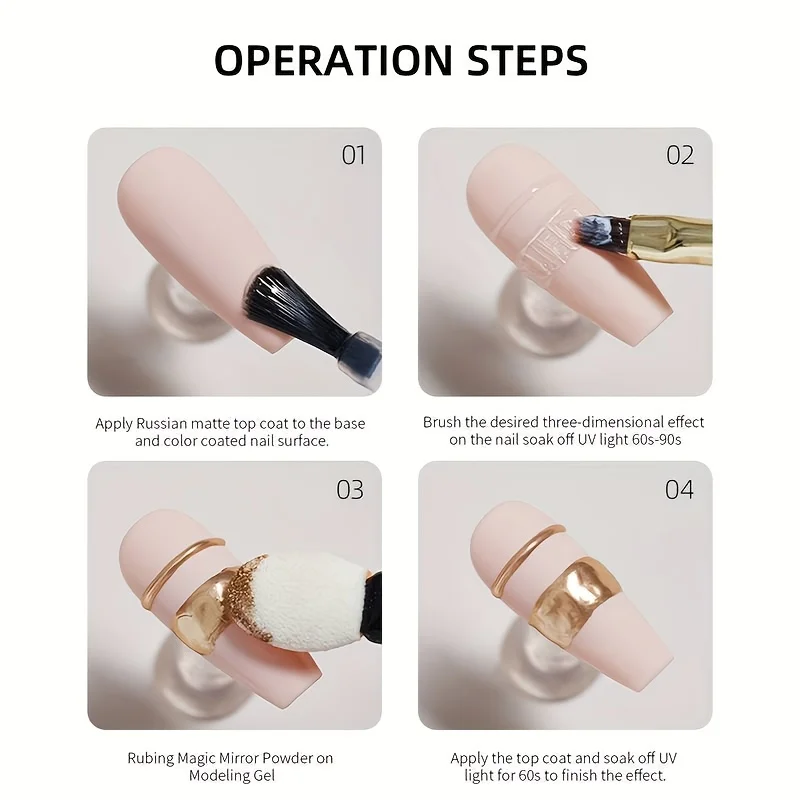 طلاء أظافر جل عملي من Mijiaer - معطف علوي روسي بلوري، مسح مخملي غير لامع، مسحوق مرآة غير لامع ولا يغسل يدوم طويلاً #6