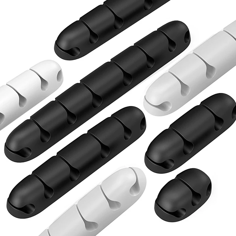 Usb Cable Clip Winder Organizer Round Charger Cord Clips Desk Tidy Management Wire Adhesive Holder Clamp in Home Office Supplies