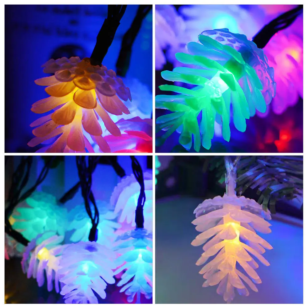 

Pine Cone String Lights Indoor Outdoor Christmas Decor Decorations Led Modeling