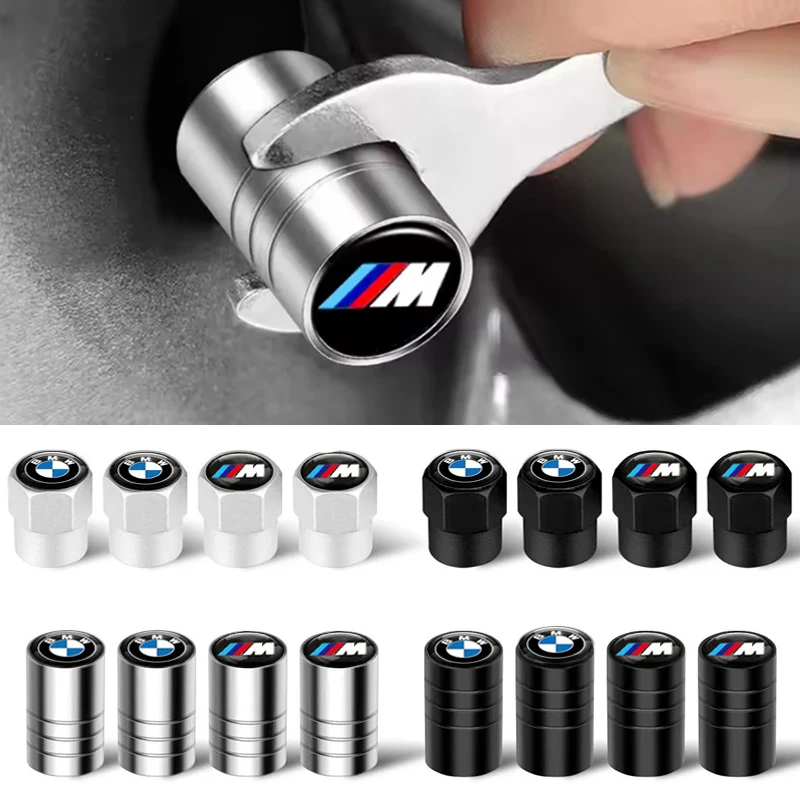 Bouchons de Valve de pneu de roue en métal 3D, 4 pièces, couvercle anti-poussière pour BMW M X1 X2 X3 X4 X5 X6 X7 G20 G30 6GT E46 E90 E60 F10 E39 accessoires