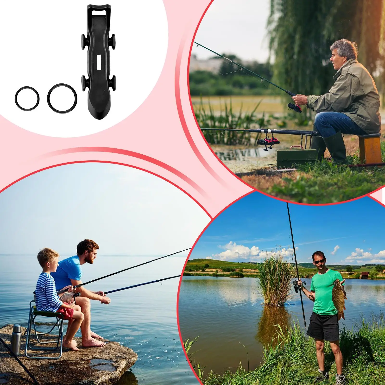 المغناطيسي الطعم شماعات الصيد هوك حارس قضيب إغراء المثبت مع عدم الانزلاق وسادة مطاطية الصيد معالجة الملحقات