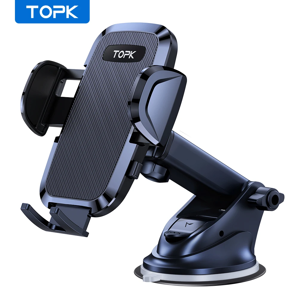 TOPK Car Phone Holder Mount,Upgraded Cell Phone Holder for Car Dashboard Compatible with All Smartphones