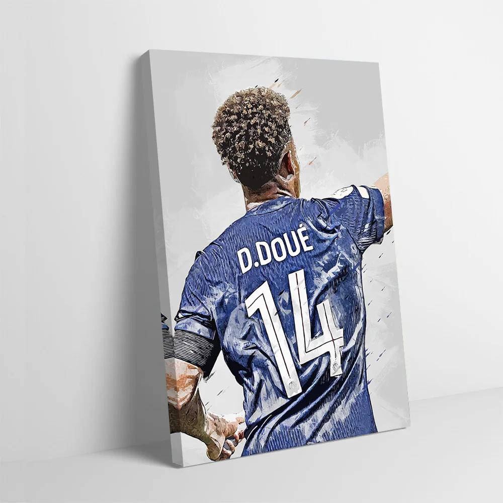 Football Player Desire Doue Number 14 Poster Customizable Printed Canvas Painting for Pictures Wall Art Luxury Decoration Room
