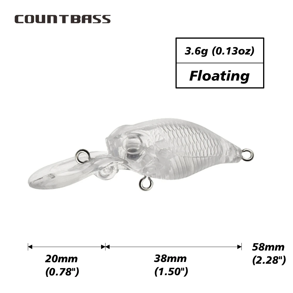 Countbass 10Pcs Blank Lure bodies Floating 38mm/1.5