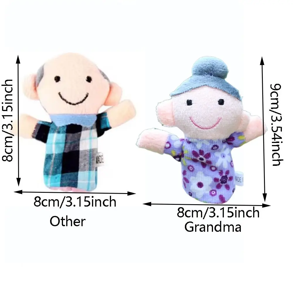 ชุดหุ่นนิ้วมือนุ่ม 6 ชิ้น ชุดของเล่นเสริมพัฒนาการ ผ้ากำมะหยี่ การ์ตูนเพื่อการศึกษาสำหรับเด็กเล็ก 1-3 ขวบ