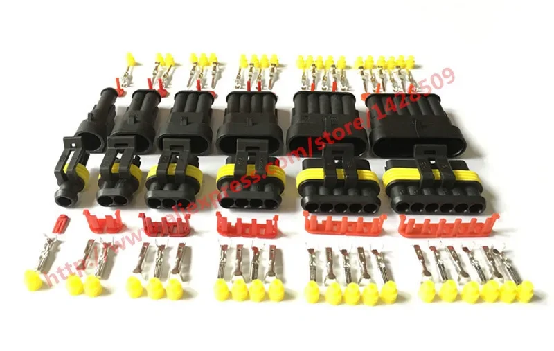AMP Tyco Superseal 1.5 Kit 1/2/3/4/5/6 Pin Female Male Waterproof Electrical Wire Cable Automotive Connector Car Plug