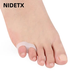 2Pcs = 1 Ngón Chân Chia Silicone Mềm Mịn Không Gian Siêu Tốc Máy Duỗi Ngón Tay Bảo Vệ Đầm Xòe Hallux Valgus Corrector Móng Chân