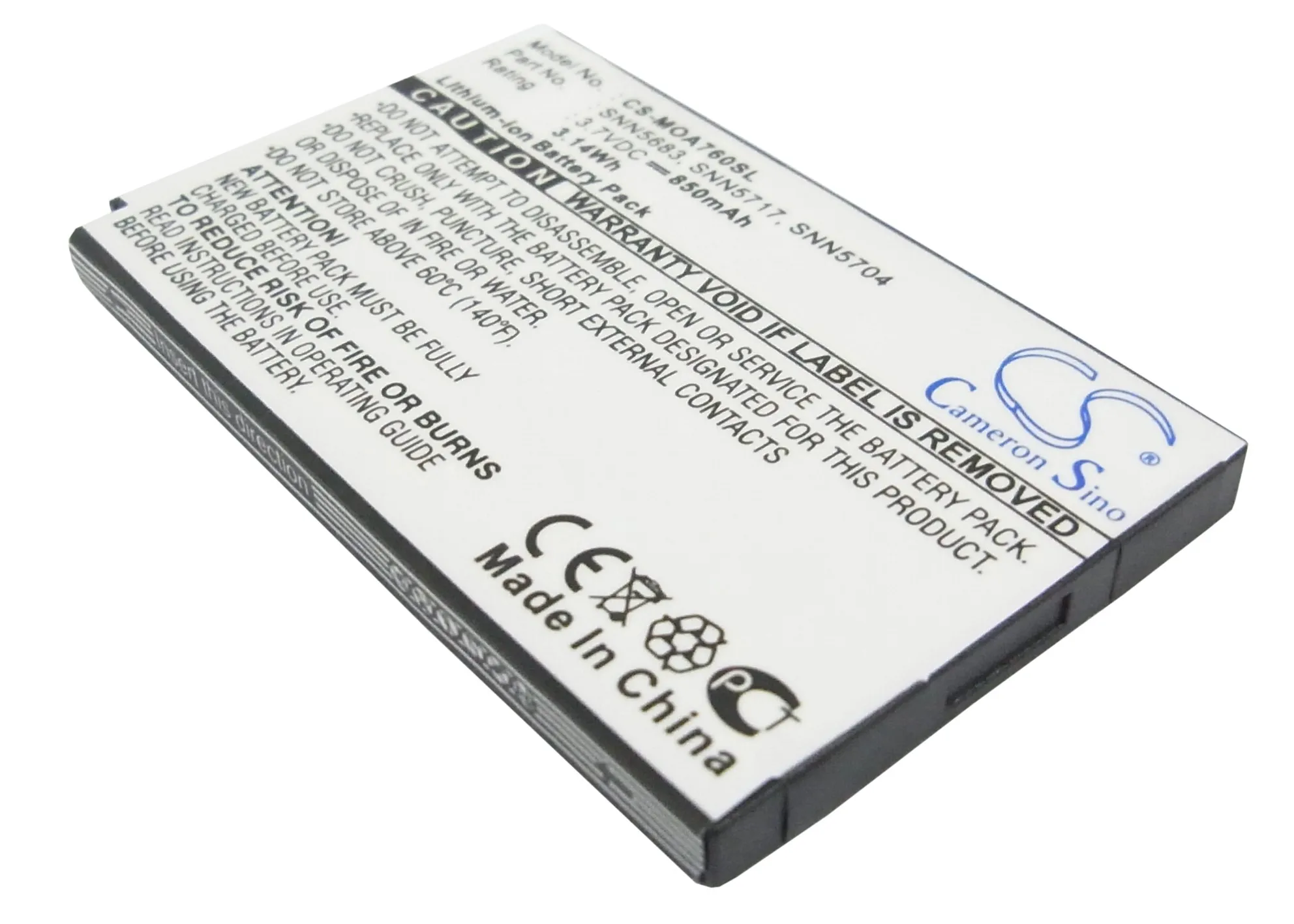 CS Cameron Sino Kerui New 850mAh Replacement Battery for A630, A760, A768, A768i, E550, E680, E680i, i205, i285, i30, i3