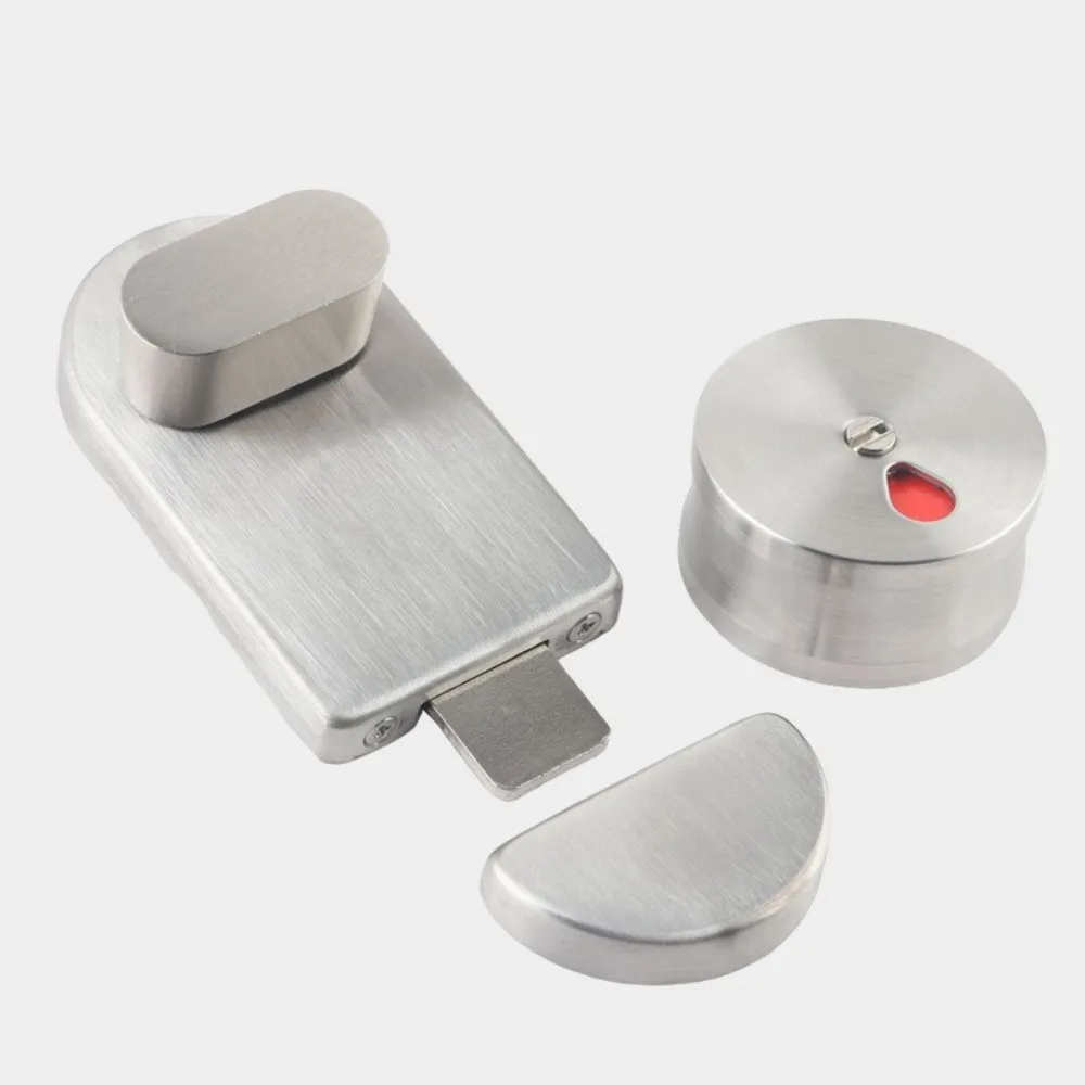 

304 Stainless Steel Indicator Bolt Lock Solid Structure Rust Resistance Toilet Partition Door Lock Smooth Action