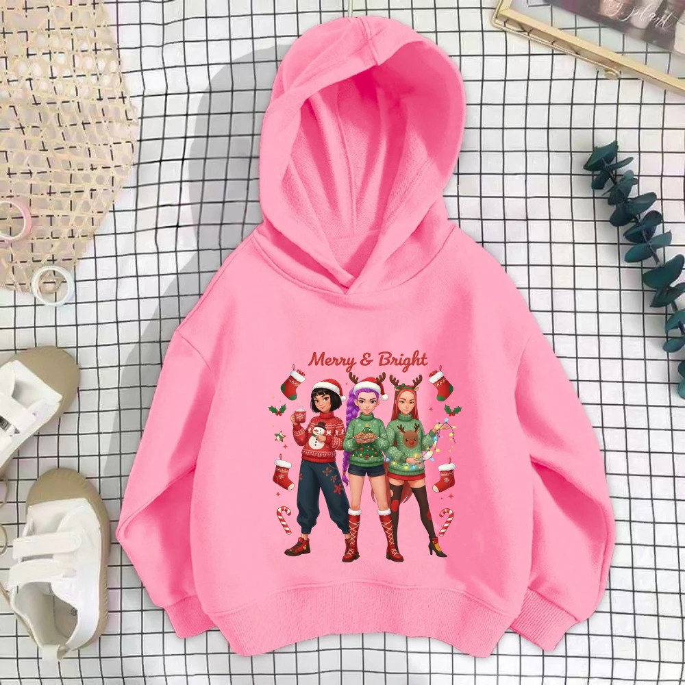 طفل Huntrix هدية عيد الميلاد هوديي Guerreras K-Pop ربيع الخريف ملابس خارجية #4