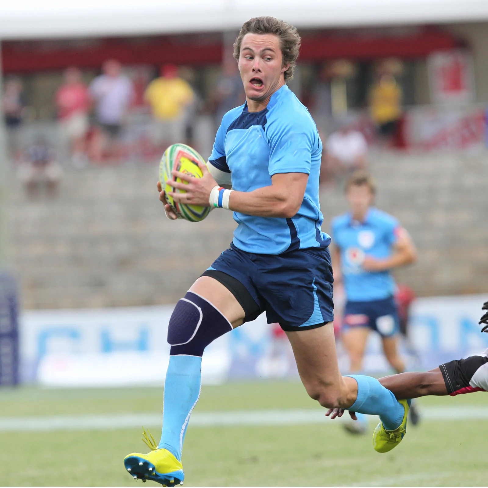 

2Pcs Thick Sponge Knee Protection Pads Elastic Knee Wraps Free Size Blue Breathable Nonslip Dance Fitness Covers