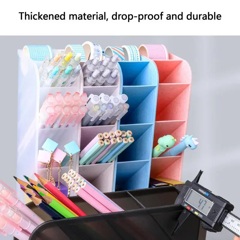 Desk Storage Box Pen Storage Brush Holder Desk Pencil Holder School Supplies Stationery and Office Cosmetic Storage Box