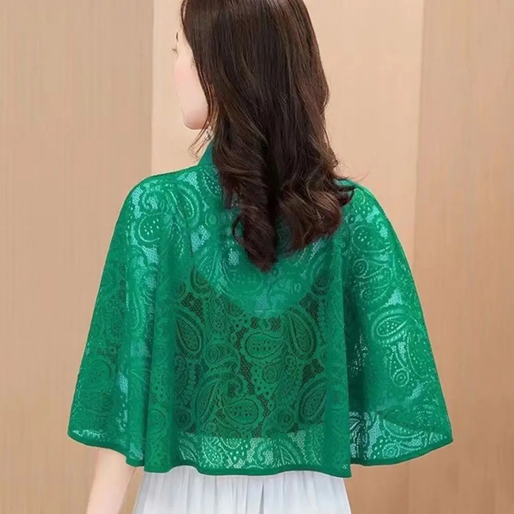 ファッションレトロフラッパーショールボヘミアンシックDIYレースショールポンチョ透かし彫りショートケープ透かし彫りベストイブニングガウンアクセサリー