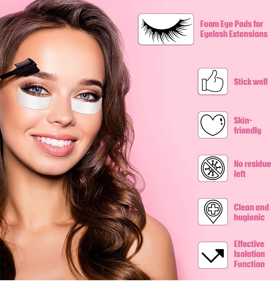110 Stück/Rolle Augen-Wimpern-Gel-Pads Klebeband Wimpernverlängerungs-Aufkleber Augenpad Make-up-Zubehör Klebebänder Unter-Augen-Patches Schaumstoff – Detail 8