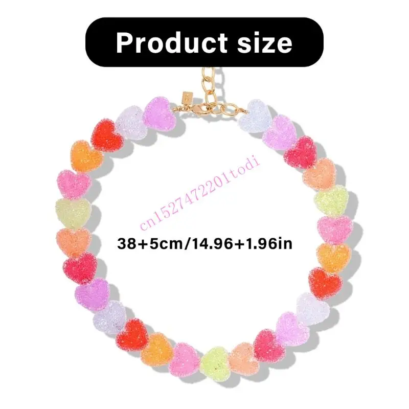 M76b لطيف القلب راتنج القلادة قلادة الأزياء هدية المجوهرات #6