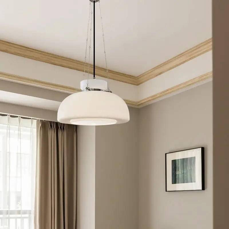 

Mid Century Cream Glass Pendant Light Nordic Post Modern for Restaurant Bedroom Ambient Lighting Lamp Ceiling Light Led Lamp