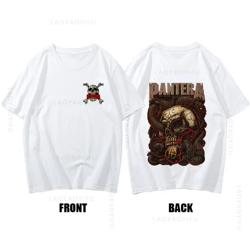 Pantera Heavy Metal Band Theme 100%Cotton Summer Unique Streetwear Tee T-Shirt for Men Women Snake Eye Skull Street Fashion Top