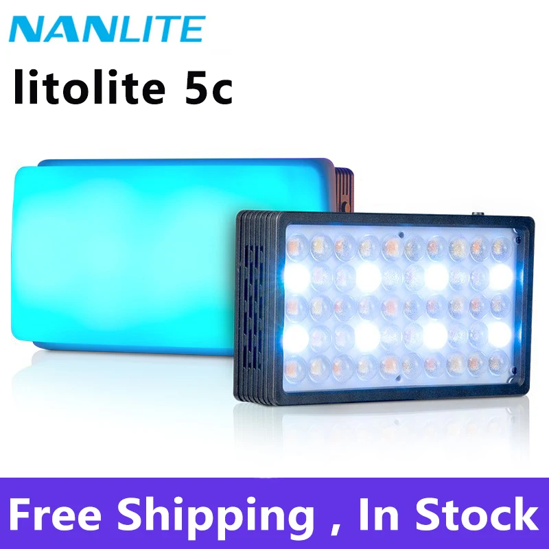 

Nanlite Litolite 5c Photography Lighting Portable LED Light 2700K-7500K RGB HSI CCT FX Lighting Video Light Selfie for Camera