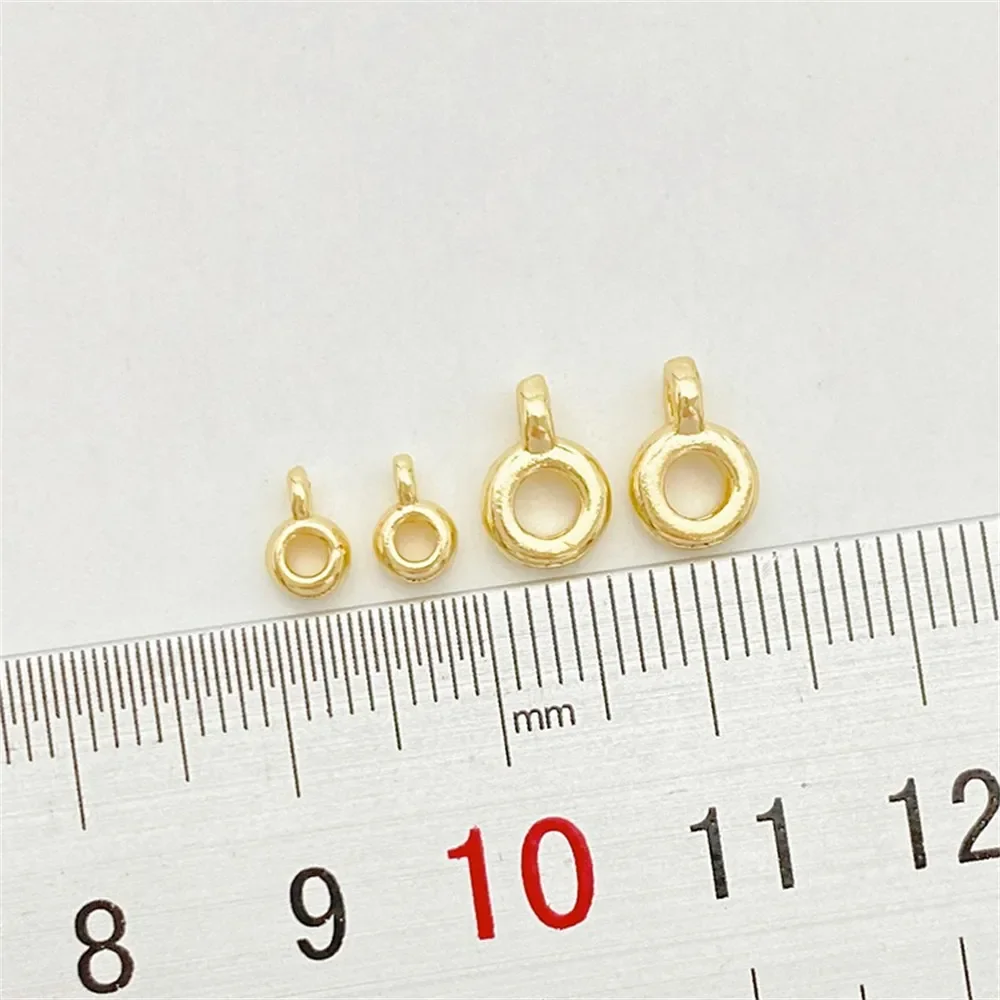 

14K Gold-wrapped Color Round Pendant Connecting Ring Bracelet Necklace Pendant Buckle Handmade DIY Jewelry Material Accessories