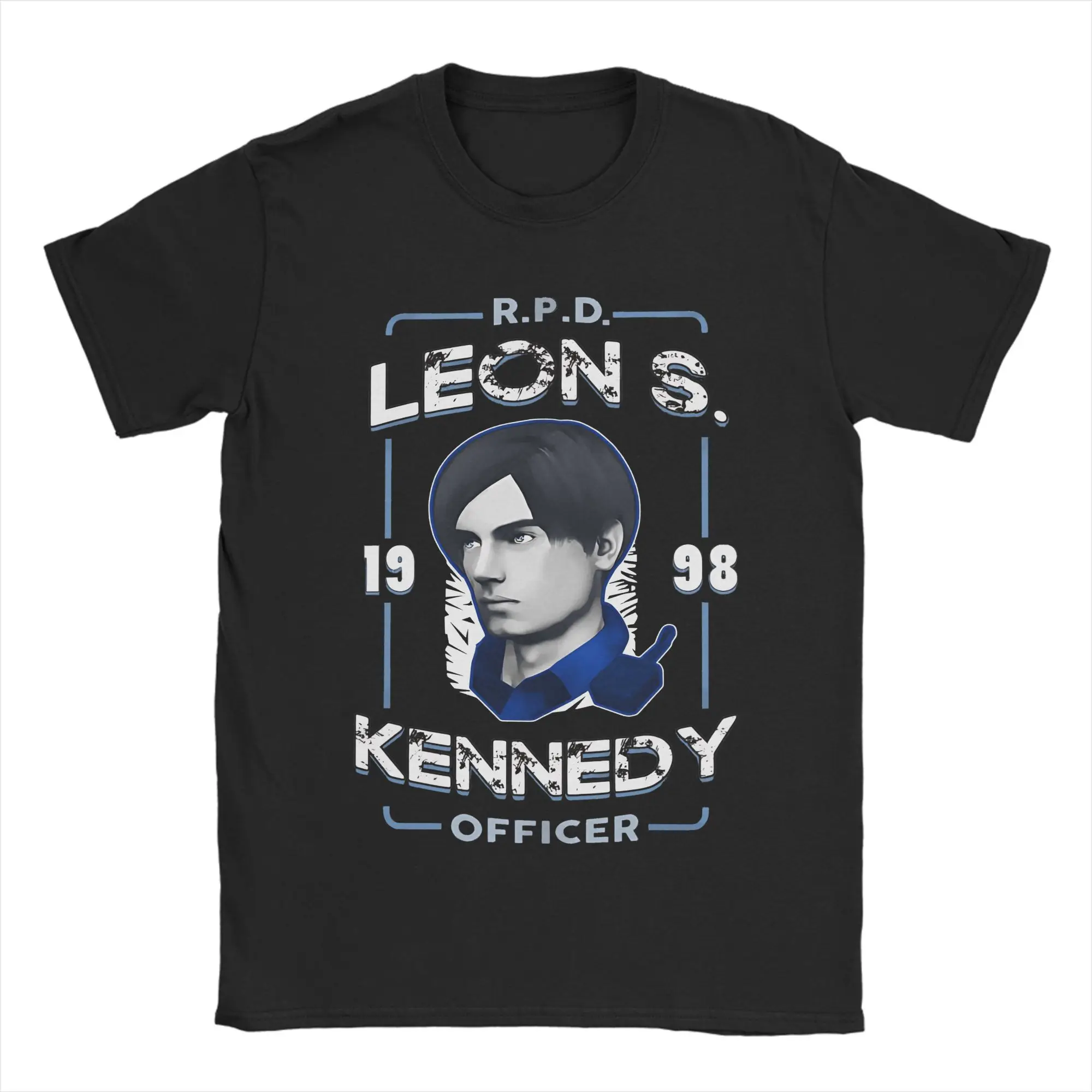 

Men's T-Shirt Game Leon Kennedy Funny Cotton Tees Short Sleeve T Shirt Round Collar Clothing Summer