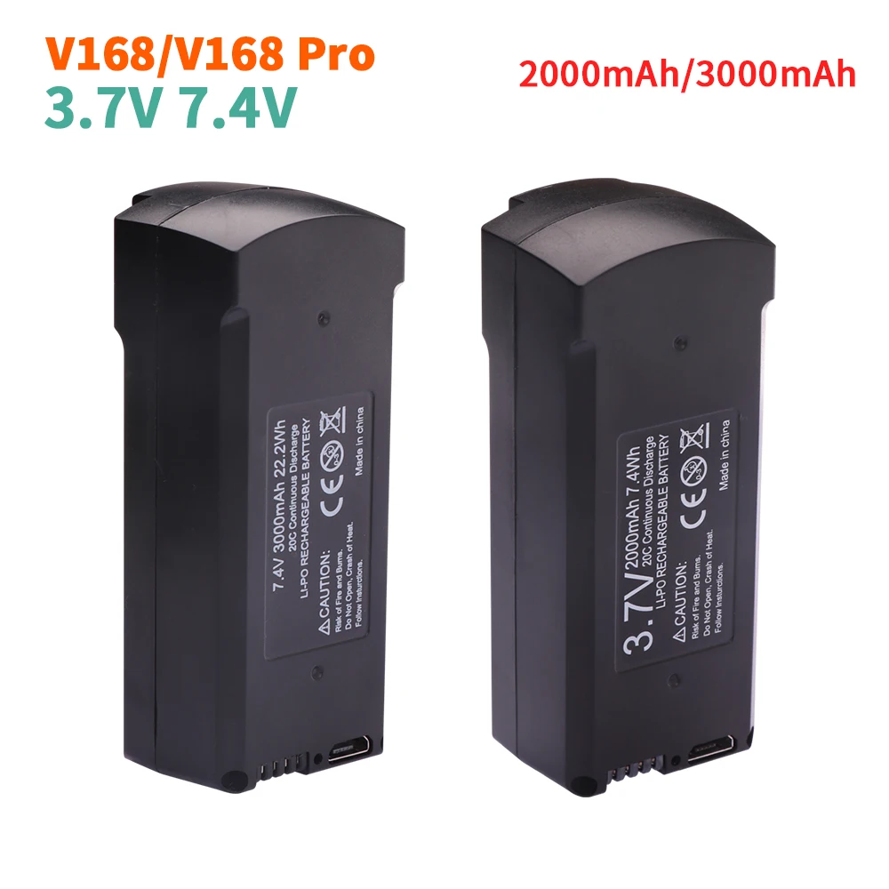 الأصلي V168 GPS بطارية توصيل خارجي 7.4 فولت 3000 مللي أمبير أجهزة الاستقبال عن بعد 3.7 فولت 2000 مللي أمبير V168 برو ماكس بطارية احتياطية درون أجزاء الملحقات