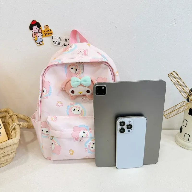 Kawaii Sanrio Bag Cinnamoroll Plecak tornister dla dzieci Śliczne Kuromi Student Torby na ramię o dużej pojemności dla dzieci Prezenty dla dziecka