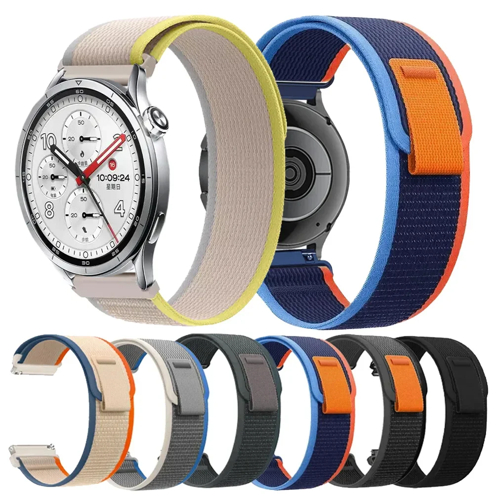 20/22mm Trail Nylon Loop Strap for Xiaomi Watch 5 S5 S4 S3-2 Oneplus Watch 4 3 Lite Band OPPO Watch S X3 X2 Realme 5 S Bracelet