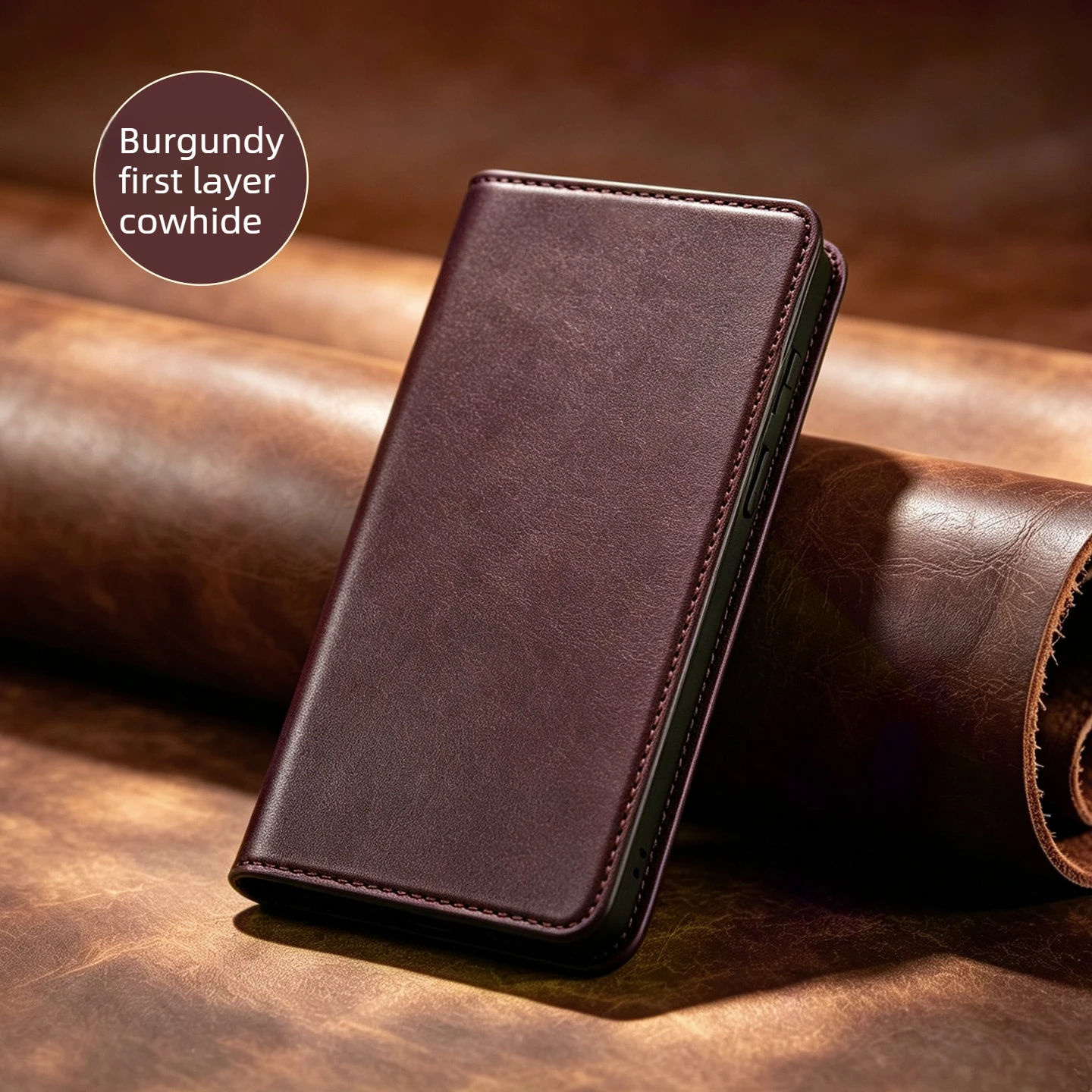 Luxury Genuine Leather Flip Case for OPPO Find X10 Pro, X10 Pro Max, X10 E,X10Full lens coverage protection Magnetic Stand Case