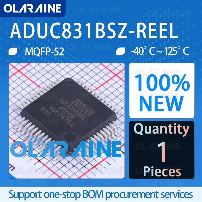 

ADUC831BSZ-REEL MQFP-52 100%newEmbedded processors 8-bit microcontrollers MCU IC chip circuit controller switch processor sensor