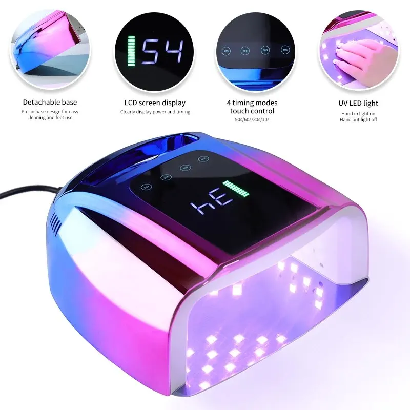 Professional UV Nail Lamp Dryer 42LED Cordless Rechargeable Nail Polish Curing Lamp For Drying All Nail Gel Polish Manicure Tool