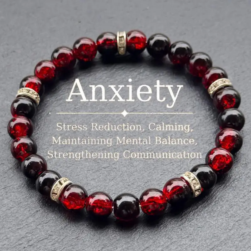 Anti Anxiety Bracelet for Couples Beaded Boho Style Jewelry Stress Relief Unique Gift for Friend Valentine's