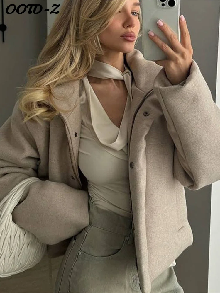 عارضة مقنعين معطف مبطّن بالقطن المرأة الصلبة واحدة الصدر سستة اقتصاص معاطف الإناث الخريف الشتاء أزياء سيدة الدافئة أبلى