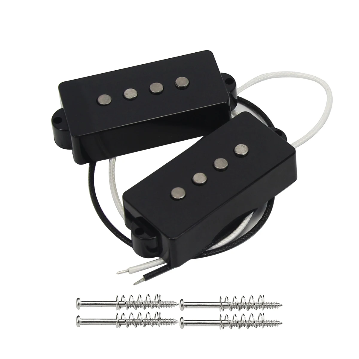 FLEOR Open Alnico 5 PB Bass Pickup Humbucker Pickup Bass 4 String Alnico V Black for PB Parts Replacement