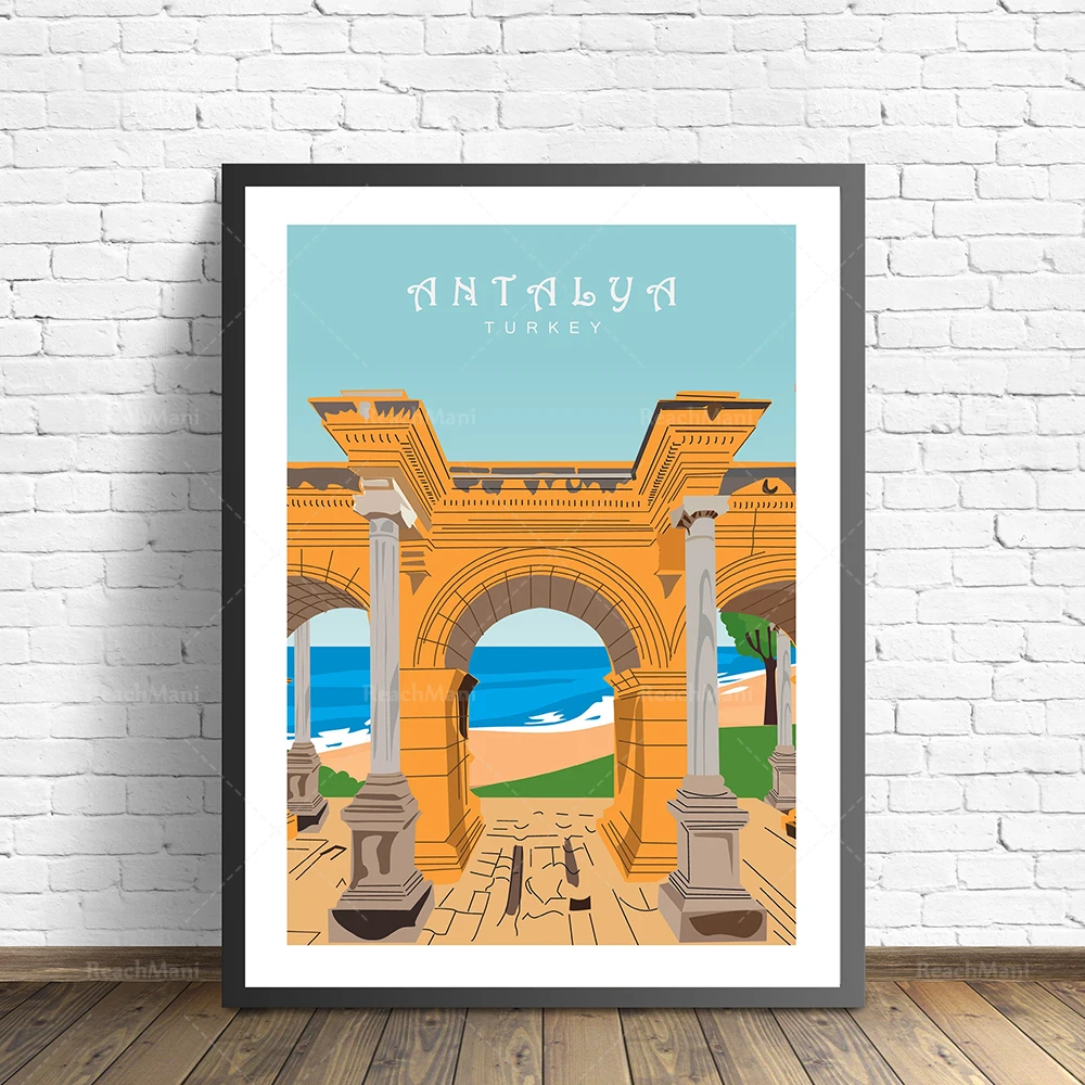 Italy Ski, Strasbourg, Bran Castle Romania, Sicily, French Riviera, UK, Antalya Turkey, Sweden, Berlin, England travel poster