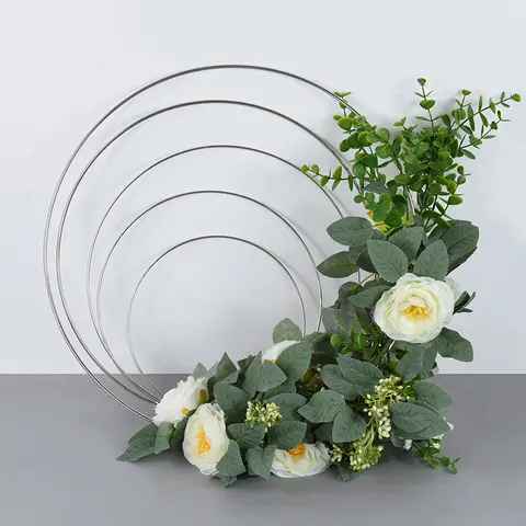 실버 금속 원형 꽃 화환 고리 프레임, 캐처 링 서클, DIY 웨딩 화환, 화환 액세서리, 15 cm, 20 cm, 25 cm, 30 cm, 35 cm, 40cm Best5 실버 금속 원형 꽃 화환 고리 프레임, 캐처 링 서클, DIY 웨딩 화환, 화환 액세서리, 15 cm, 20 cm, 25 cm, 30 cm, 35 cm, 40cm Best5