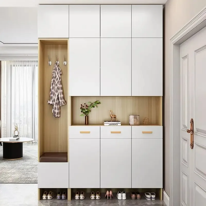 

Large Size Modern Shoe Cabinet Wooden Locker Elegant White Living Room Shoe Cabinets Luxury Design Muebles Postmodern Furniture