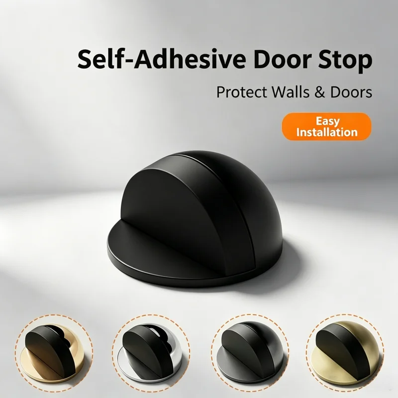 Heavy Duty Stainless Steel Dome Door Stopper Rubber Anti‑Collision Door Bumper Rear Door Limit Buffer Door Stop for Household Do