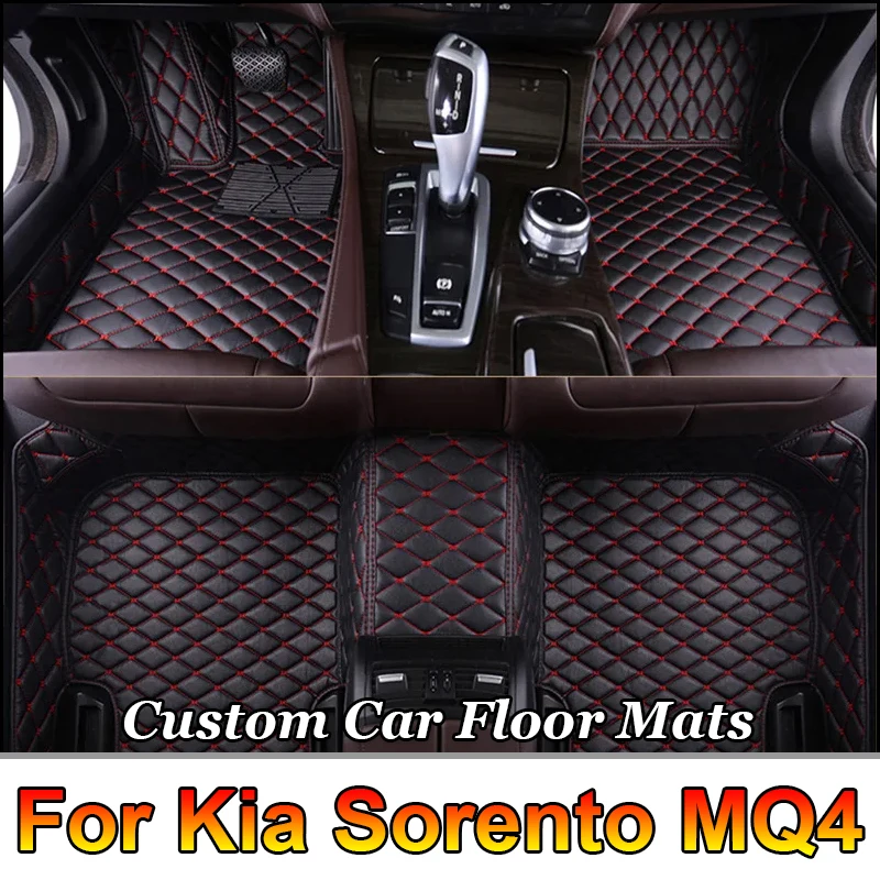 

Автомобильный коврик для Kia Sorento MQ4 2021 2022 2023, водонепроницаемые кожаные коврики для кошек Tapetes Para Automovil, автомобильные аксессуары