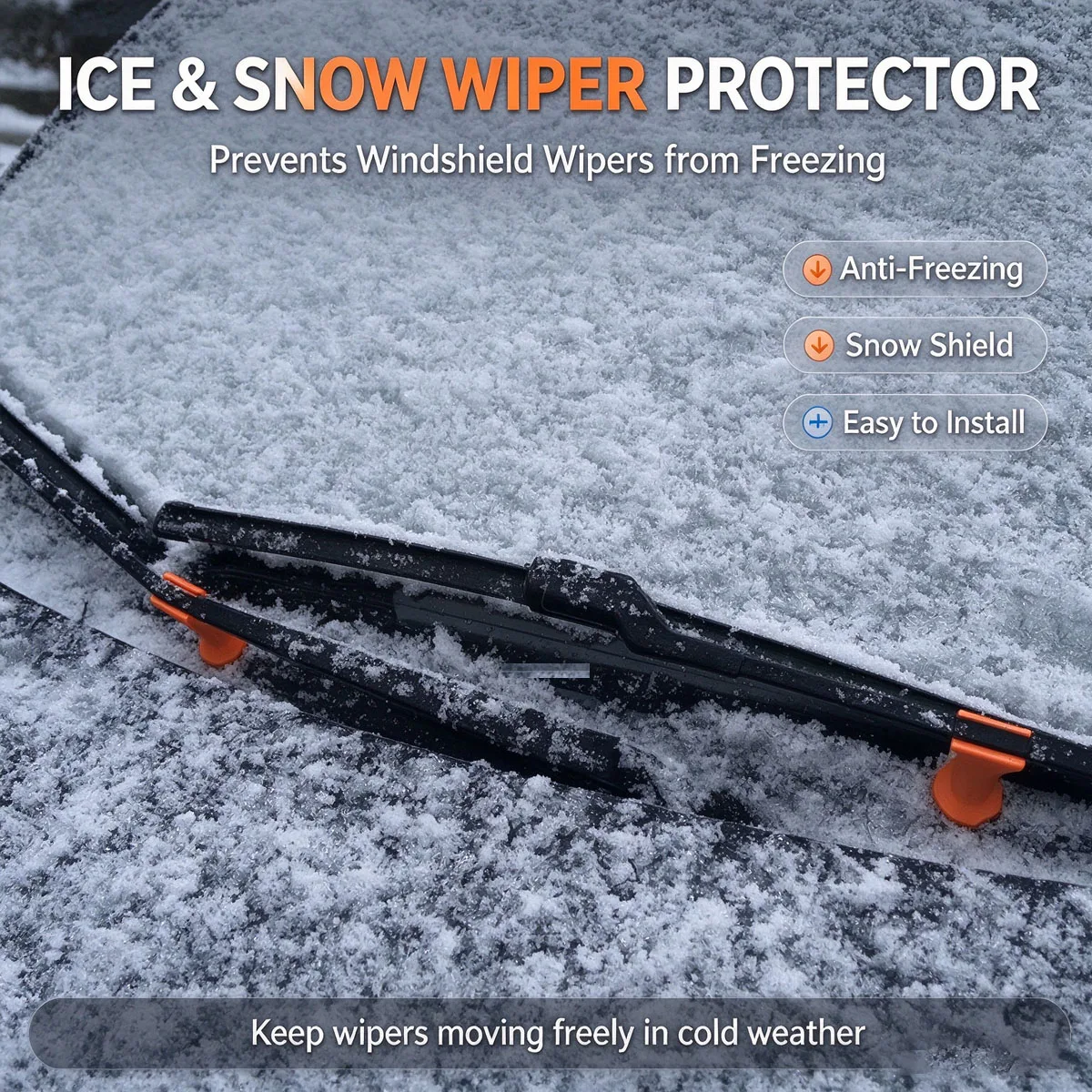 Car Windshield Wiper Anti-Ice Holder, Winter Wiper Lift Support Bracket, Prevent Wipers Freezing to Glass Auto
