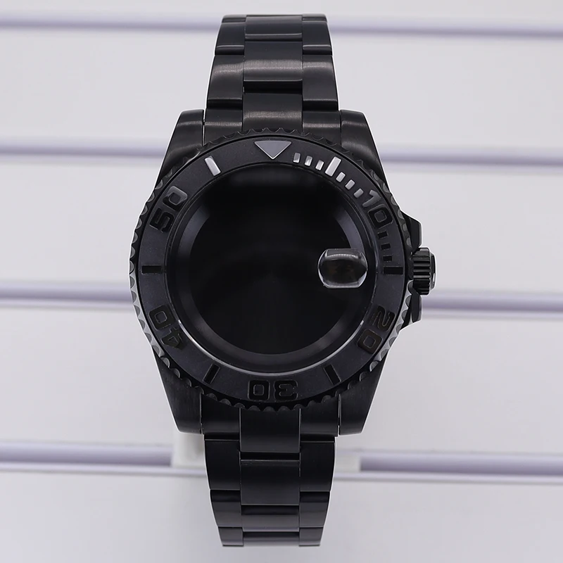 

Корпус часов из нержавеющей стали 316L, 40 мм, браслет с сапфировым стеклом для NH35 NH36 NH34 NH38 2824 8215, черный YACHT GMT SUB, детали корпуса