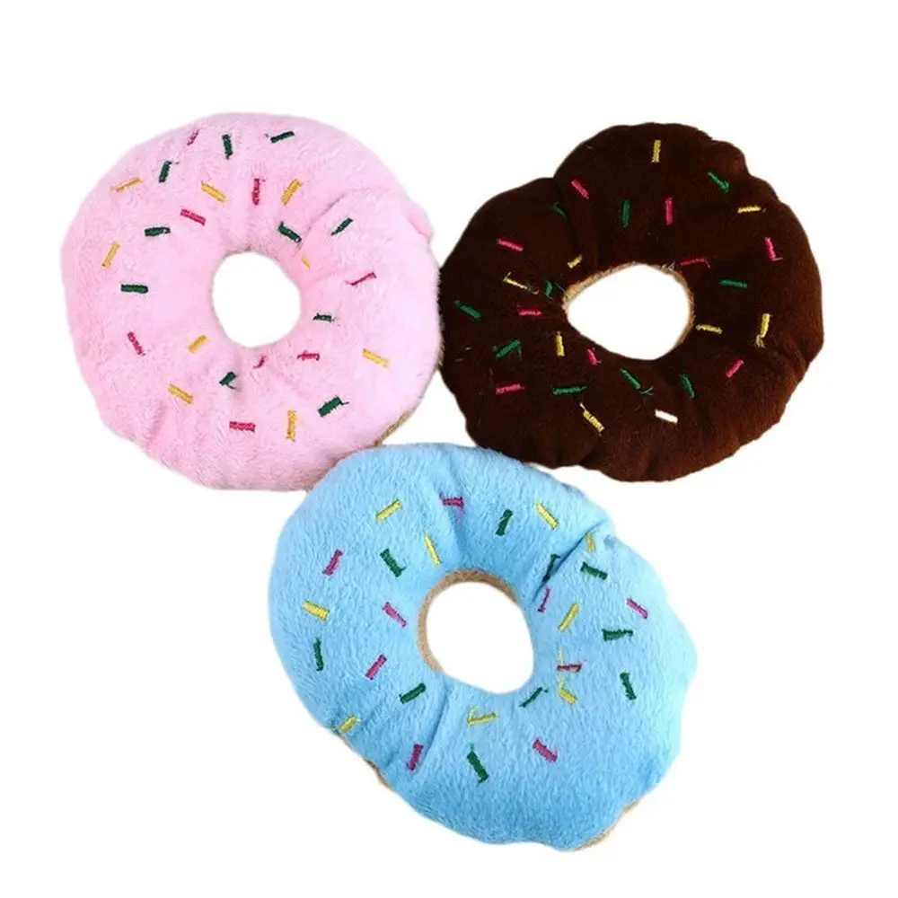 Squeaky venda quente som para animais de estimação adorável squeaker 3 cores brinquedo para cães brinquedos para animais de estimação donut