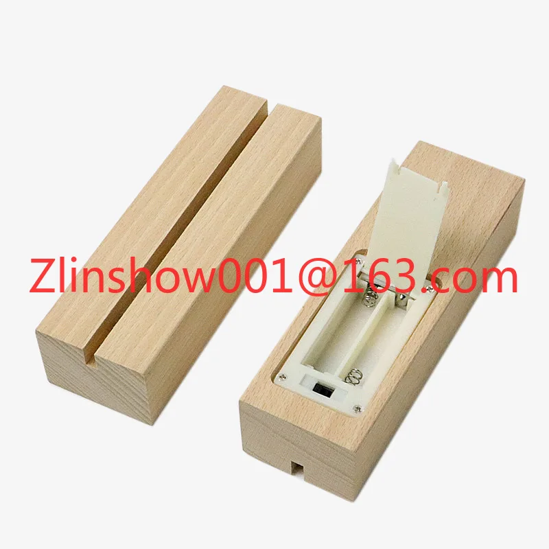 3D Acrylic Lamp Battery Powered Wood Led Night Light Base Display Stand