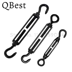 1PCS Stainless Steel Black Hook and Eye Tensioner Rope Cable Tension Adjustable Garden M4 M5 M6 M8 Wire Tensioner