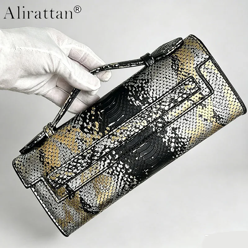 Alirattan Luxury New Ostrich Pattern Clutch Bag For Women,Fashion Female Evening Party Purses High Quality Portable Pouch Bag
