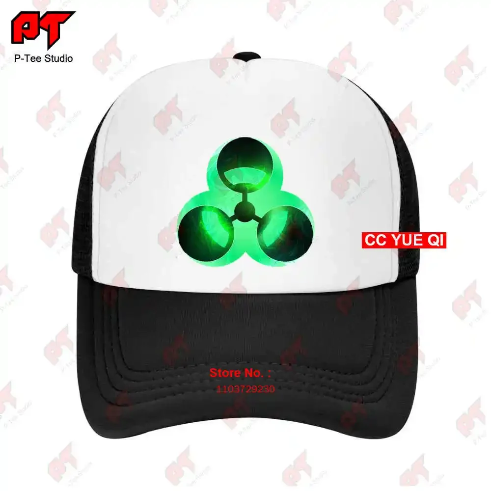 Biohazard Toxic Waste Symbol Green Cool Danger Warning Radioactive Logo Baseball Caps Truck Cap T2B9